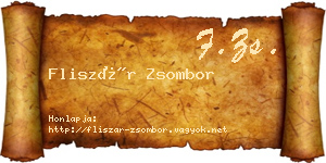 Fliszár Zsombor névjegykártya