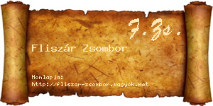Fliszár Zsombor névjegykártya